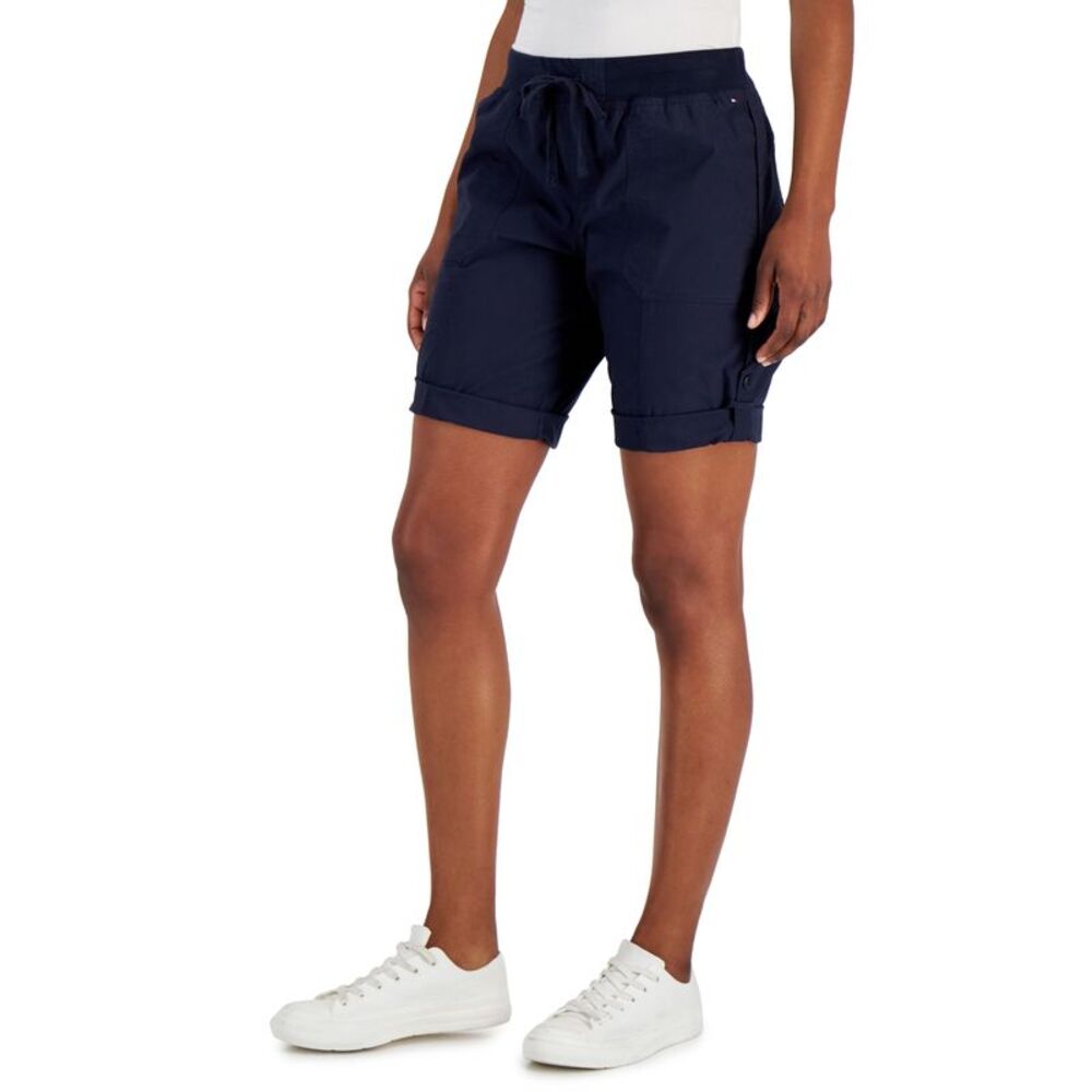 Tommy Hilfiger Womens Rolled Cuff Utility Shorts
